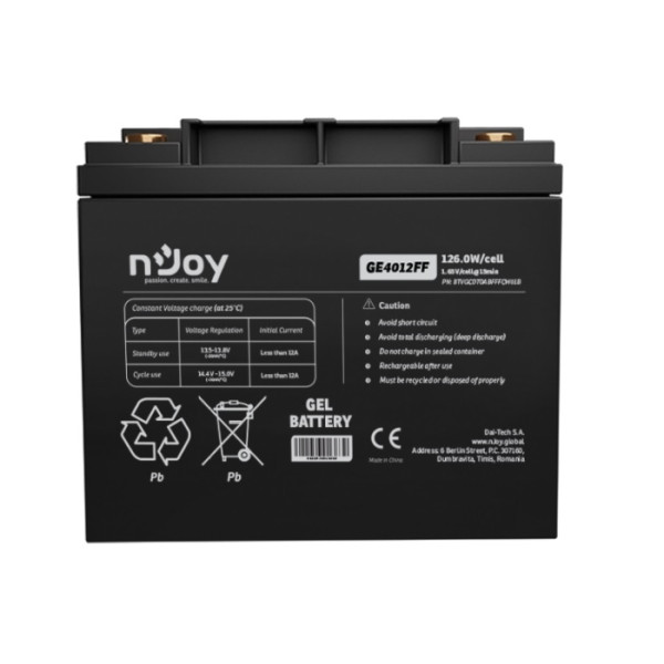 ACUMULATOR UPS, 12V, T6, GEL DEEP-CYCLE - GE4012FF ACUMULATOR UPS, 12V, T6, GEL DEEP-CYCLE - GE4012FF