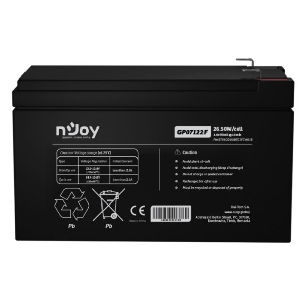 ACUMULATOR UPS, 12V, F2(T2), PB-ACID AGM - GP07122F ACUMULATOR UPS, 12V, F2(T2), PB-ACID AGM - GP07122F