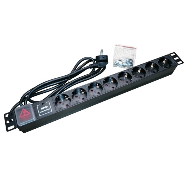 BARA ALIMENTARE, 19", 8 PRIZE SCHUKO, CABLU 2M - PDU8PK BARA ALIMENTARE, 19", 8 PRIZE SCHUKO, CABLU 2M - PDU8PK