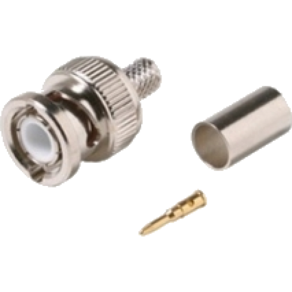 Pachet de 10 bucati de conectori BNCM (tata) - coaxial, sertizabil, RG59 - BNCM-3P(P10) Pachet de 10 bucati de conectori BNCM (tata) - coaxial, sertizabil, RG59 - BNCM-3P(P10)