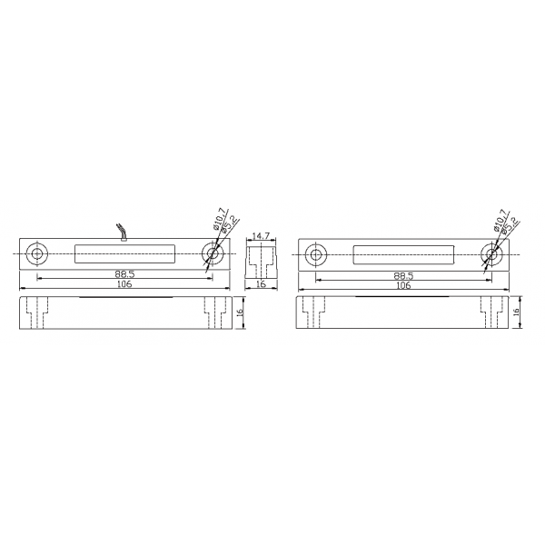 Contact magnetic aplicabil NC pentru usi de metal - 5C-58