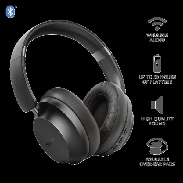 Trust Eaze Wireless Over-ear Headphones - gss.ro