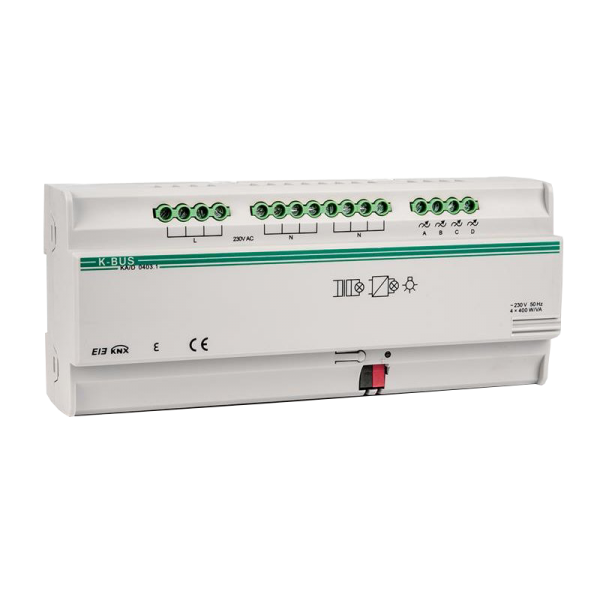 Actuator 4 canale cu dimmer Control on/off lampa Dimming relativ Control intensitate luminoasa Trans - KA/D0400.1 Actuator 4 canale cu dimmer Control on/off lampa Dimming relativ Control intensitate luminoasa Trans - KA/D0400.1