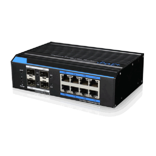 Switch ethernet RING gigabit POE++ industrial, 8+4 porturi - UTP7308GE-POE