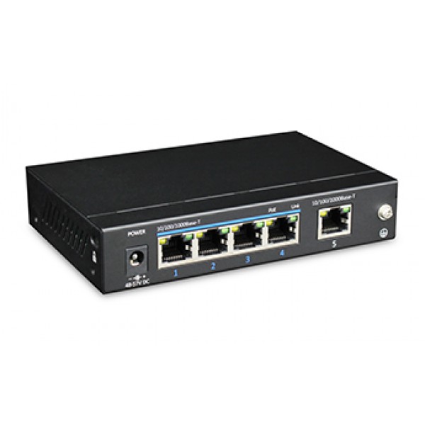 Switch PoE+ 5 porturi 10/100/1000 Base-T (4 downlink, 1 uplink) pentru sisteme de supraveghere - UTP3-GSW0401-TP60 Switch PoE+ 5 porturi 10/100/1000 Base-T (4 downlink, 1 uplink) pentru sisteme de supraveghere - UTP3-GSW0401-TP60