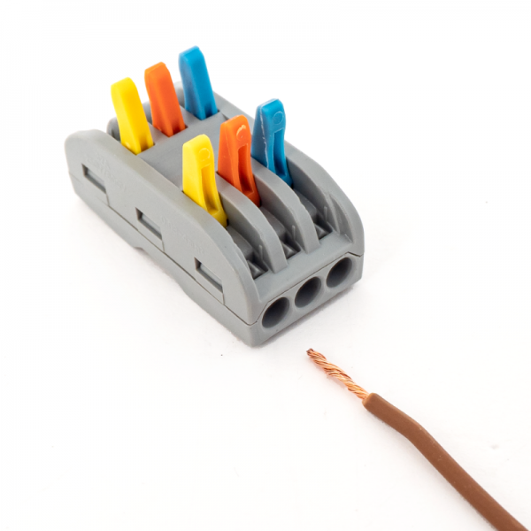 Conectori legaturi rapide cabluri 3 x 1 la 1, max. 4mm² - PCT-223(10) Conectori legaturi rapide cabluri 3 x 1 la 1, max. 4mm² - PCT-223(10)