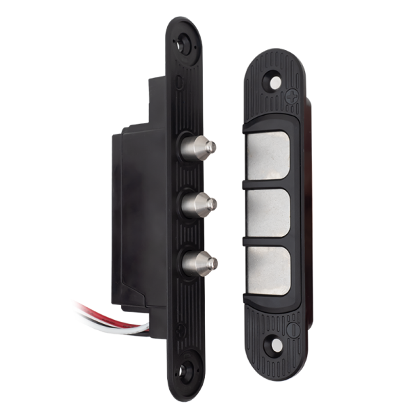 Contact mecanic cu trei contacte pentru alimentarea incuietorilor electrice montate pe foaia de usa - DLK-405-3