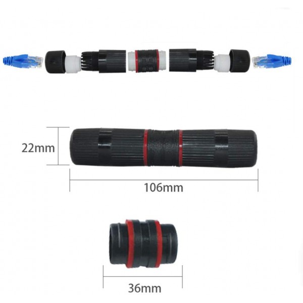 Mufa “I” RJ45 cu presetupe, IP67 - GNT-5303 Mufa “I” RJ45 cu presetupe, IP67 - GNT-5303