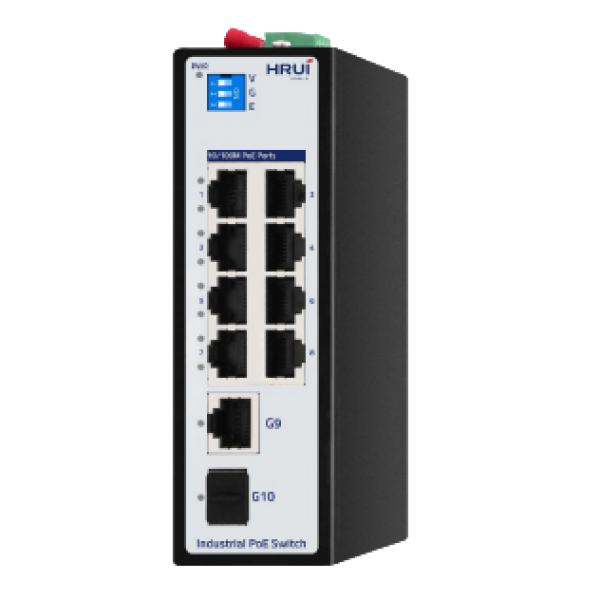 Switch industrial POE, 8 porturi 100MBPS + 1 port Gigabit UpLink + 1 port gigabit SFP, HIPOE 60W, IP40, DIN, -40-75°C - HR500-AF-811GS Switch industrial POE, 8 porturi 100MBPS + 1 port Gigabit UpLink + 1 port gigabit SFP, HIPOE 60W, IP40, DIN, -40-75°C - HR500-AF-811GS