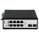 Switch industrial cu management L2+, POE, 8 porturi Gigabit + 2 SFP, 1 port Console, IP40, DIN, -40-75°C - HR722P-8T2GS-X