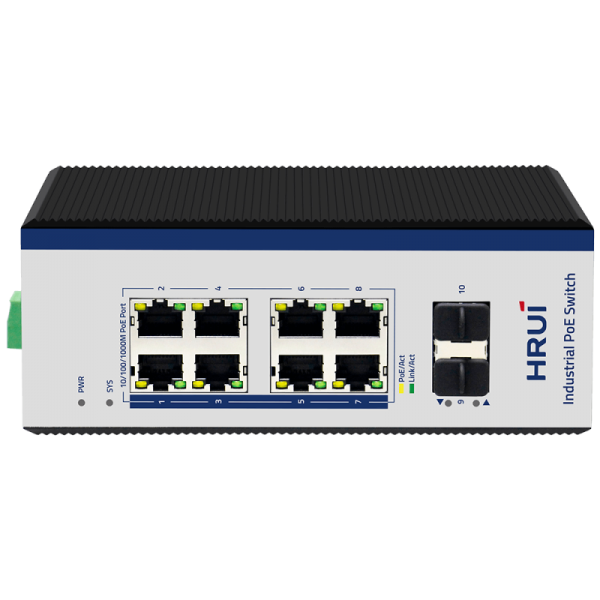Switch industrial cu management, POE, 8 porturi Gigabit + 2 porturi 2.5G SFP, IP40, DIN, -40-75°C - HR600-AFGM-82AS Switch industrial cu management, POE, 8 porturi Gigabit + 2 porturi 2.5G SFP, IP40, DIN, -40-75°C - HR600-AFGM-82AS