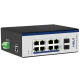 Switch industrial cu management, POE, 8 porturi Gigabit + 2 porturi 2.5G SFP, IP40, DIN, -40-75°C - HR600-AFGM-82AS