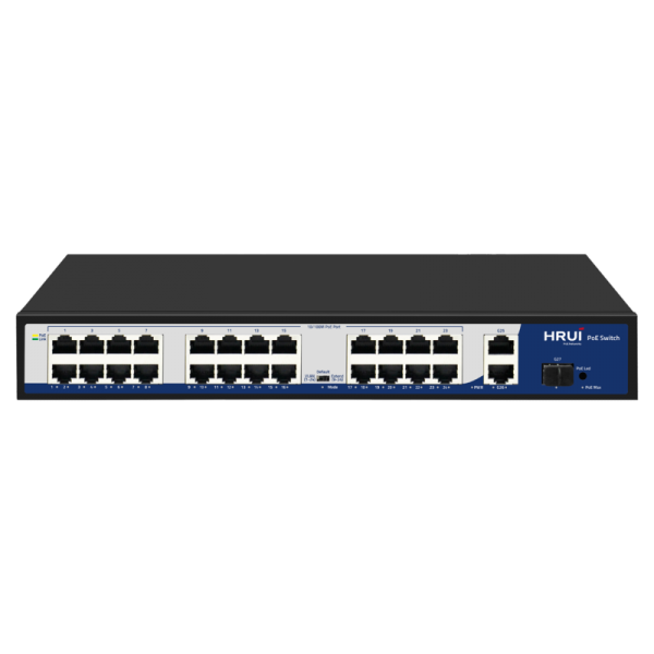 Switch POE 24 porturi 10/100MBPS + 2 porturi Gigabit UpLink + 1 port SFP, IEEE802.3af/at, AI PoE, 0-40°C - HR900-AF-2421GS-300 Switch POE 24 porturi 10/100MBPS + 2 porturi Gigabit UpLink + 1 port SFP, IEEE802.3af/at, AI PoE, 0-40°C - HR900-AF-2421GS-300