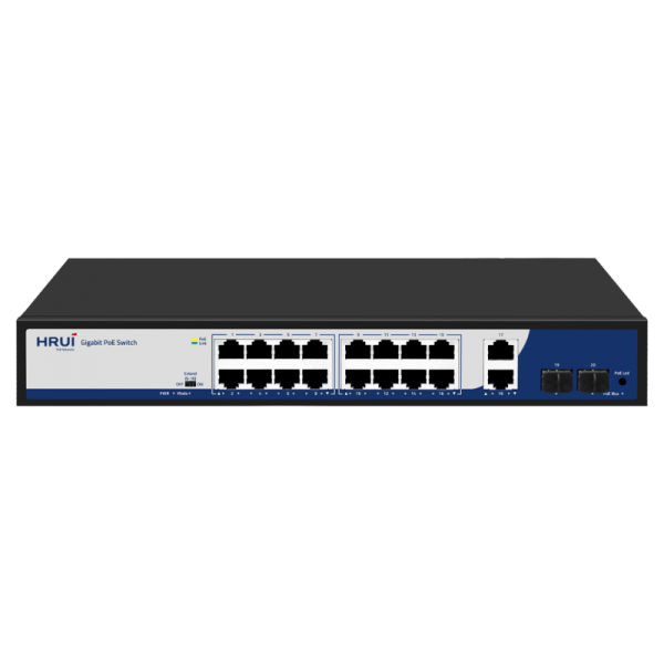 Switch POE 16 porturi Gigabit + 2 porturi RJ45 UpLink + 2 porturi SFP, IEEE802.3af/at, DEFAULT/VLAN/EXTEND, -10-50°C - HR900-AFG-1622S-200 Switch POE 16 porturi Gigabit + 2 porturi RJ45 UpLink + 2 porturi SFP, IEEE802.3af/at, DEFAULT/VLAN/EXTEND, -10-50°C - HR900-AFG-1622S-200