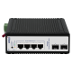 Switch industrial cu management L2+, POE, 4 porturi Gigabit + 2 SFP, 1 port Console, IP40, DIN, -40-75°C - HR722P-4T2GS-A Switch industrial cu management L2+, POE, 4 porturi Gigabit + 2 SFP, 1 port Console, IP40, DIN, -40-75°C - HR722P-4T2GS-A