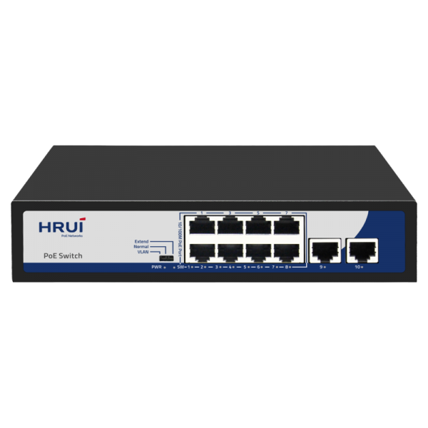 Switch POE 8 porturi 10/100MBPS + 2 porturi UpLink, IEEE802.3af/at, EXTEND, -10-40°C - HR900-AF-82N Switch POE 8 porturi 10/100MBPS + 2 porturi UpLink, IEEE802.3af/at, EXTEND, -10-40°C - HR900-AF-82N
