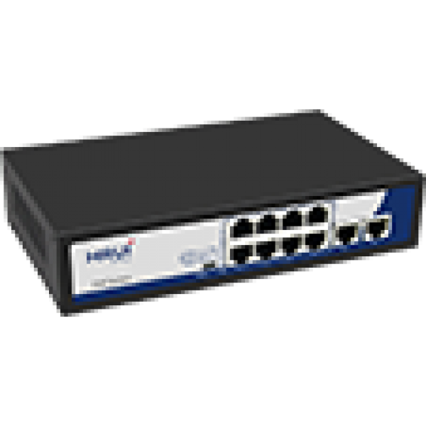 Switch POE 8 porturi 10/100MBPS + 2 porturi UpLink, IEEE802.3af/at, EXTEND, -10-40°C - HR900-AF-82N