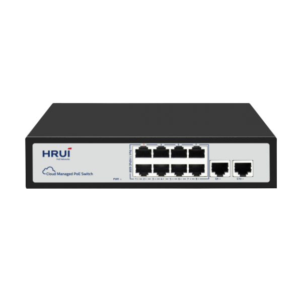 Switch cu management Easy Cloud, POE 8 porturi 100MBPS + 2 porturi Gigabit RJ45, HIPOE 60W, 110W, -0-40°C - HR110P-8T2GT-120 Switch cu management Easy Cloud, POE 8 porturi 100MBPS + 2 porturi Gigabit RJ45, HIPOE 60W, 110W, -0-40°C - HR110P-8T2GT-120