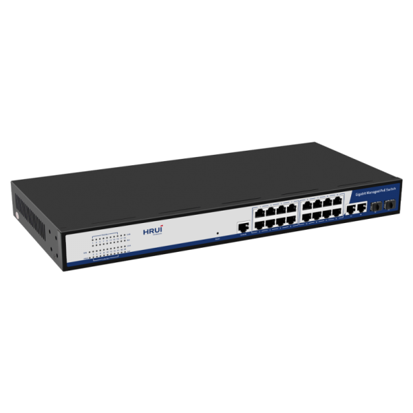 Switch cu management, POE, 16 porturi Gigabit + 2 Porturi Gigabit UpLink + 2 Porturi Gigabit SFP, IEEE802.3af/at, L2 MANAGED, -10-50°C - HR-AFGM-1622S-300 Switch cu management, POE, 16 porturi Gigabit + 2 Porturi Gigabit UpLink + 2 Porturi Gigabit SFP, IEEE802.3af/at, L2 MANAGED, -10-50°C - HR-AFGM-1622S-300