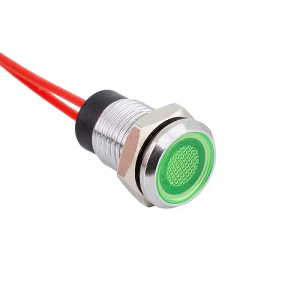 Indicator LED verde, 12–24 Vcc, filet M8, IP65 - FL1M-08FW-3-GN