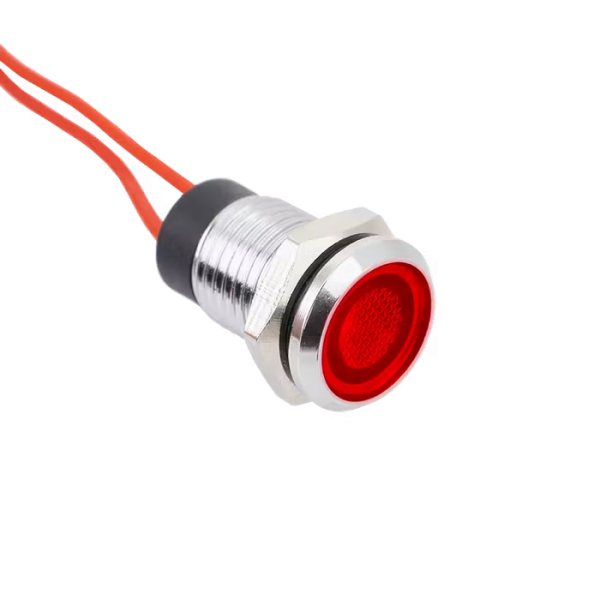 Indicator LED rosu, 12–24 Vcc, filet M8, IP65 - FL1M-08FW-3-RD