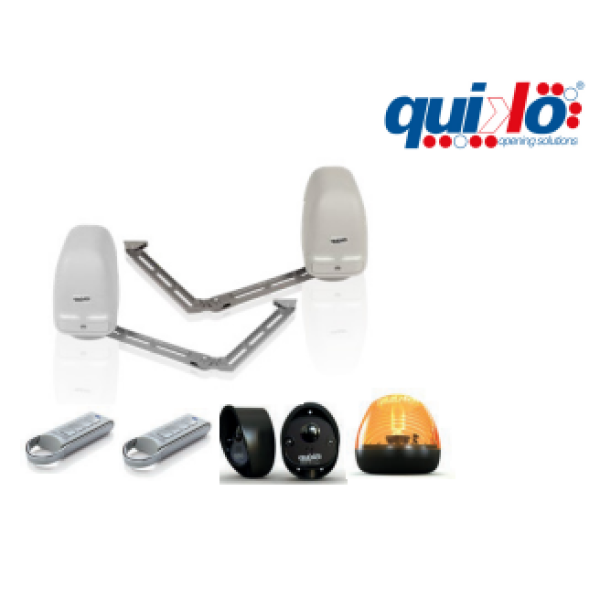 Kit automatizare porti batante QUIKO, cu brat articulat, max. 2.5m/ 300kg /canat, 230Vca, pentru stalpi grosi - SCARABEO - QK-SCA230KIT(v2)+ Kit automatizare porti batante QUIKO, cu brat articulat, max. 2.5m/ 300kg /canat, 230Vca, pentru stalpi grosi - SCARABEO - QK-SCA230KIT(v2)+