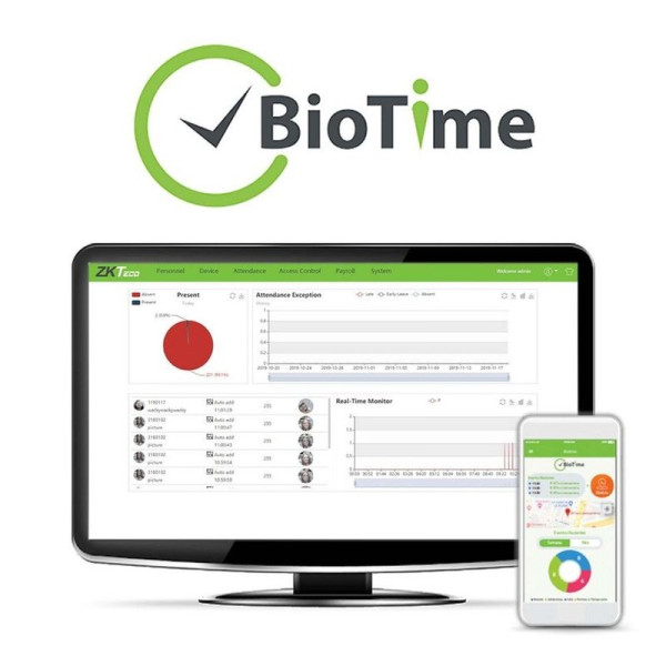 Licenta ZKBioTime 8 ZKTeco pontaj - 10 pana la 200 terminale, aplicatie mobila la alegere