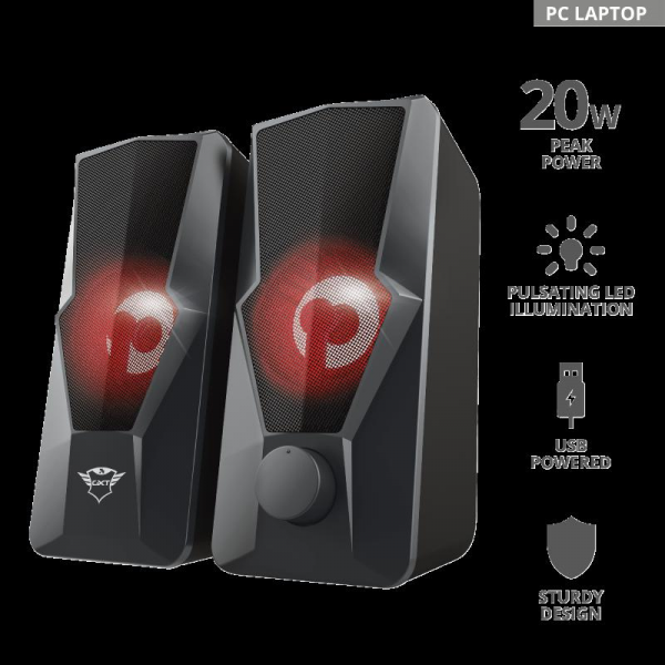 Trust GXT 610 Argus Red LED 2.0 Speaker - gss.ro