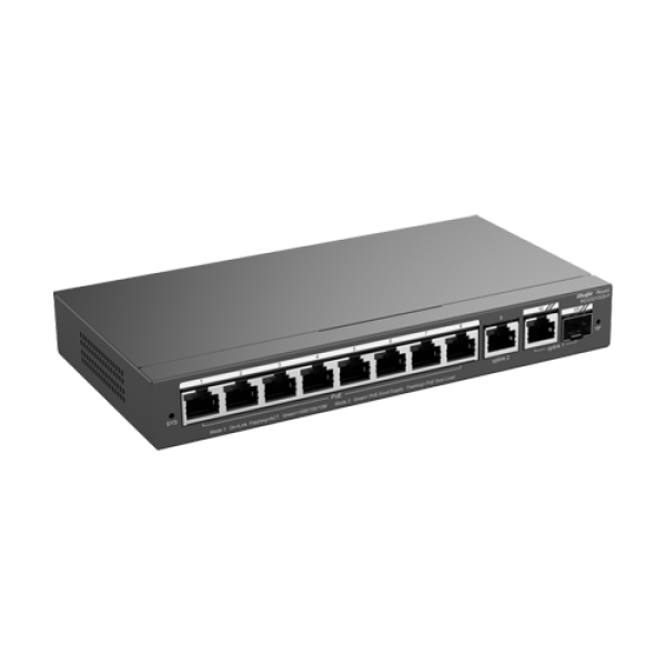 Switch 8 porturi PoE, 1 port RJ45, 1 port SFP, Gigabit, Cloud Management - Ruijie RG-ES210GS-P