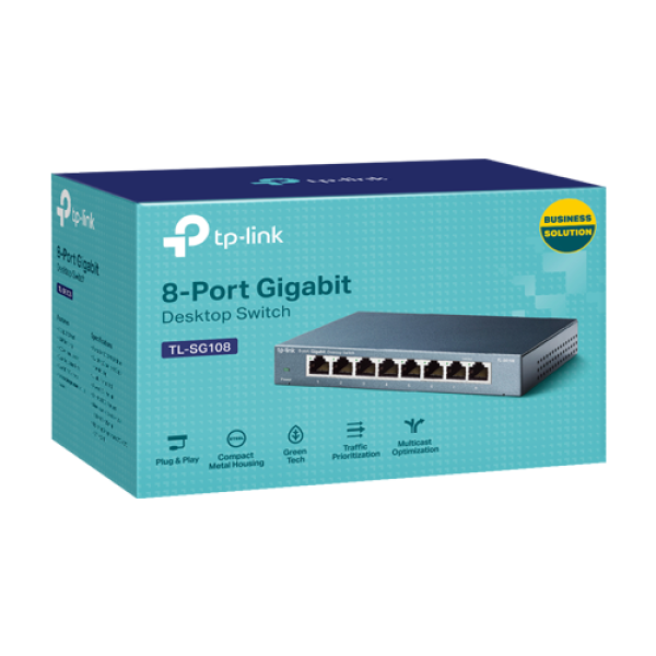 Switch TL-SG108, 8 porturi RJ45 Gigabit, Unmanaged - TP-Link TL-SG108