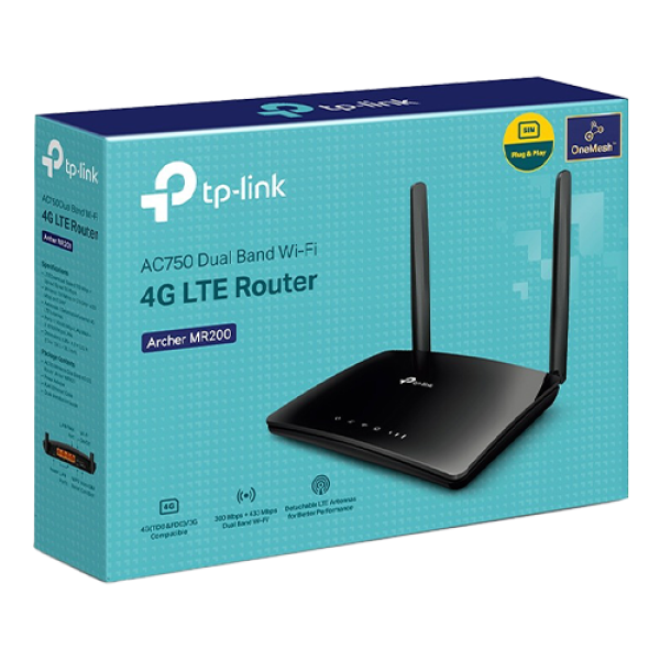 Router 3G / 4G LTE Wireleess TP-LINK Archer MR200 Slot Micro SIM - TP-LINK ArcherMR200