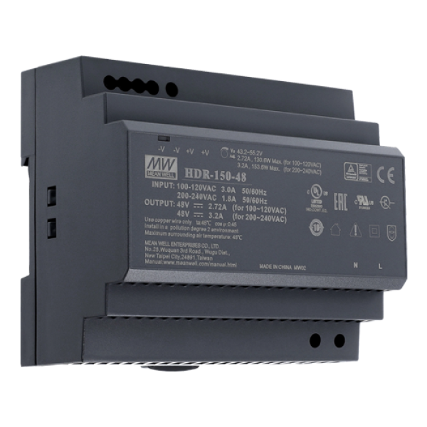 Sursa de alimentare in comutatie, 48V/3.2A, 153W, sina DIN - MEAN WELL HDR-150-48