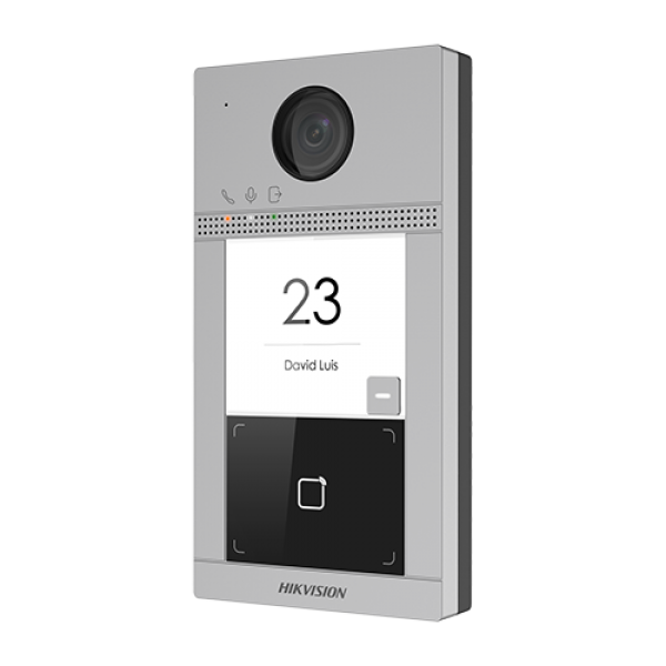 Panou exterior videointerfon TCP/IP pentru 1 familie, Wi-Fi 2.4GHz, control acces integrat - HIKVISION DS-KV8113-WME1 - gss.ro Panou exterior videointerfon TCP/IP pentru 1 familie, Wi-Fi 2.4GHz, control acces integrat - HIKVISION DS-KV8113-WME1 - gss.ro